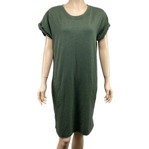 Sundays Three Green Short Sleeve Casual Sweatshirt Dress Size Medium‎ W/ Pockets